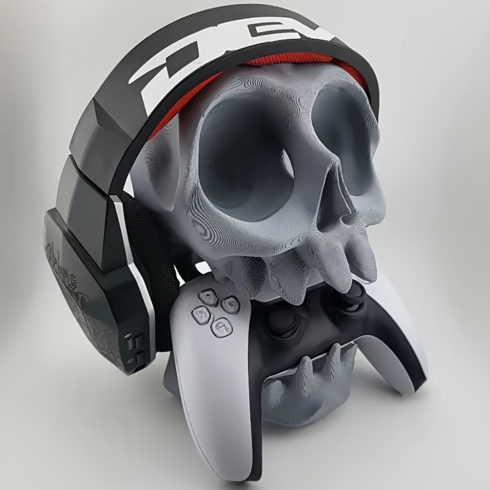 Gaming Accessories Room - Skull Shaped Controller Stand Headphone Holder