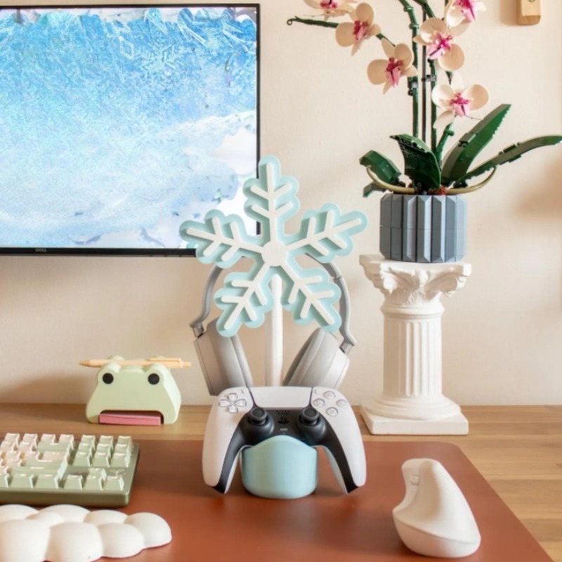 Gaming Accessories Rack - Snowflake Headphone Stand 3D Printing Cute
