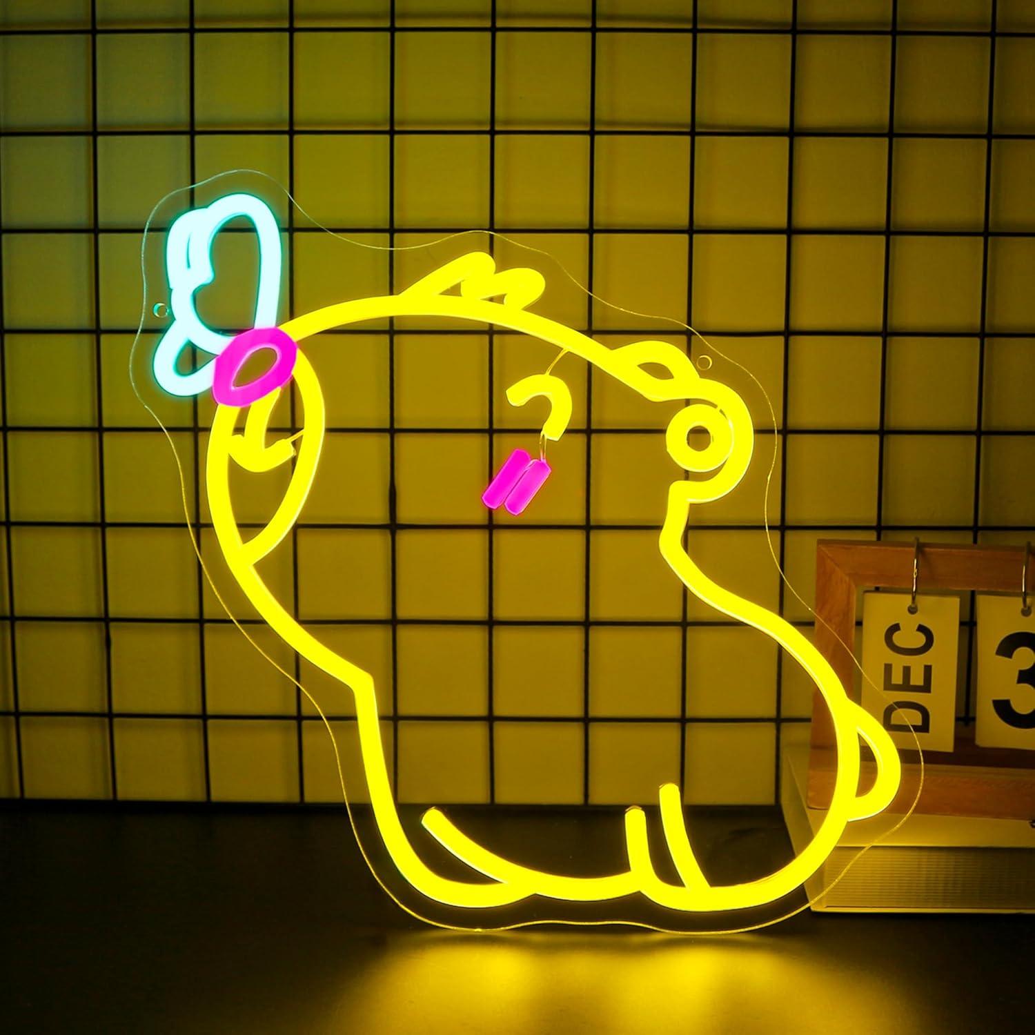 Gaming Accessories Shop - Capybara Neon Sign USB Dimmable LED