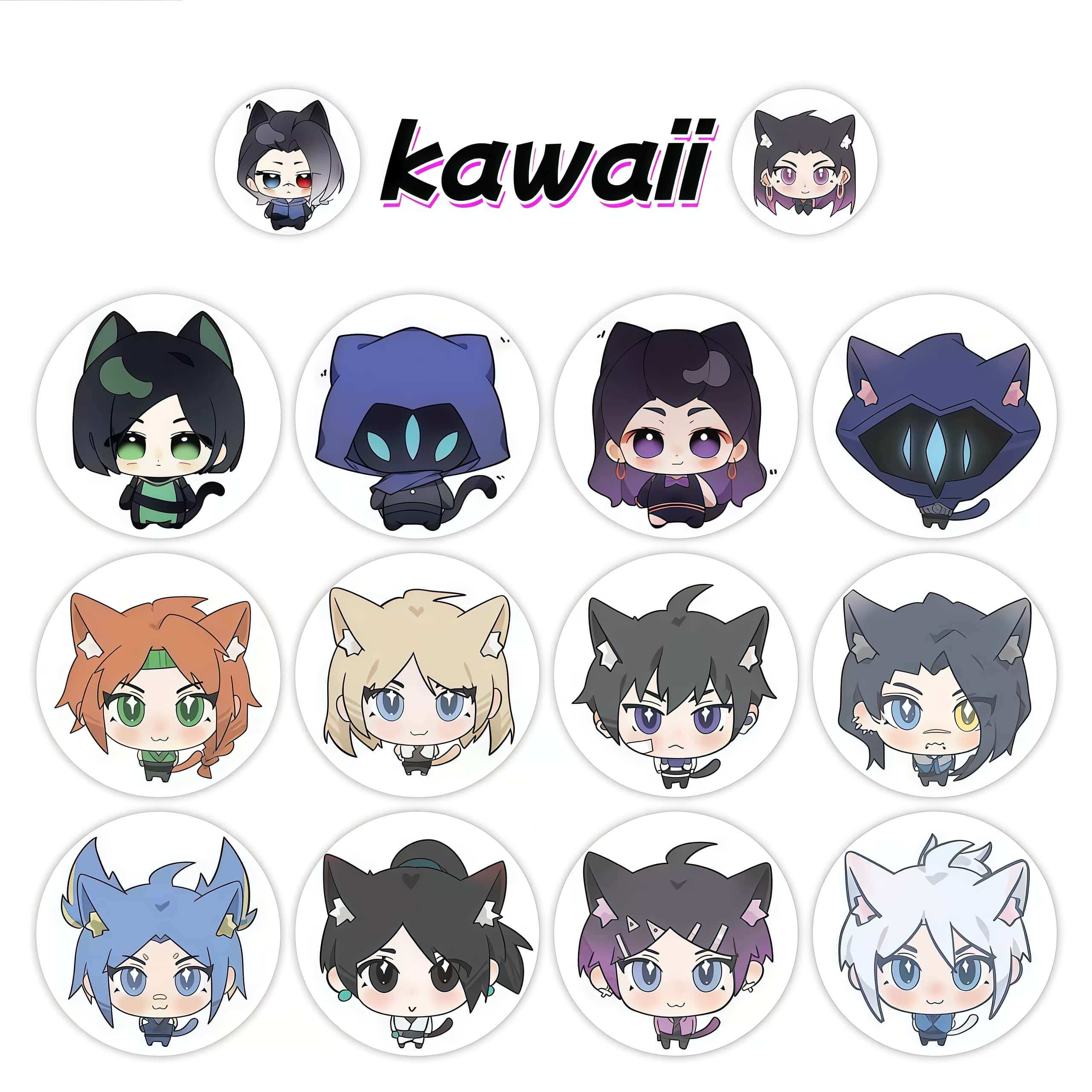 500Pcs Valorant Cat Ear Chibi  - đánh giá và giá Gaming Accessories Room