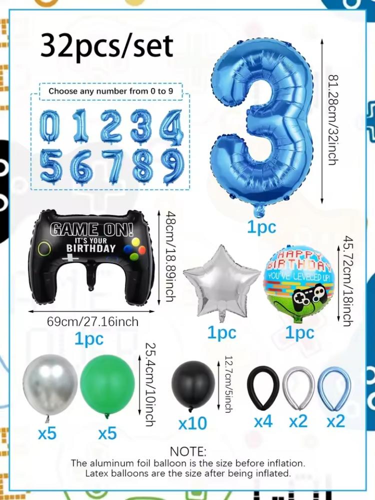 32PCS Game Theme Birthday Numb - đánh giá và giá Gaming Accessories Room
