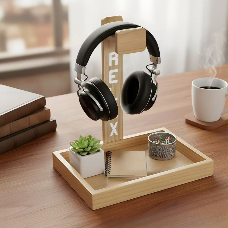 Wooden Gaming Headset Stand, D - đánh giá và giá Gaming Accessories Rack