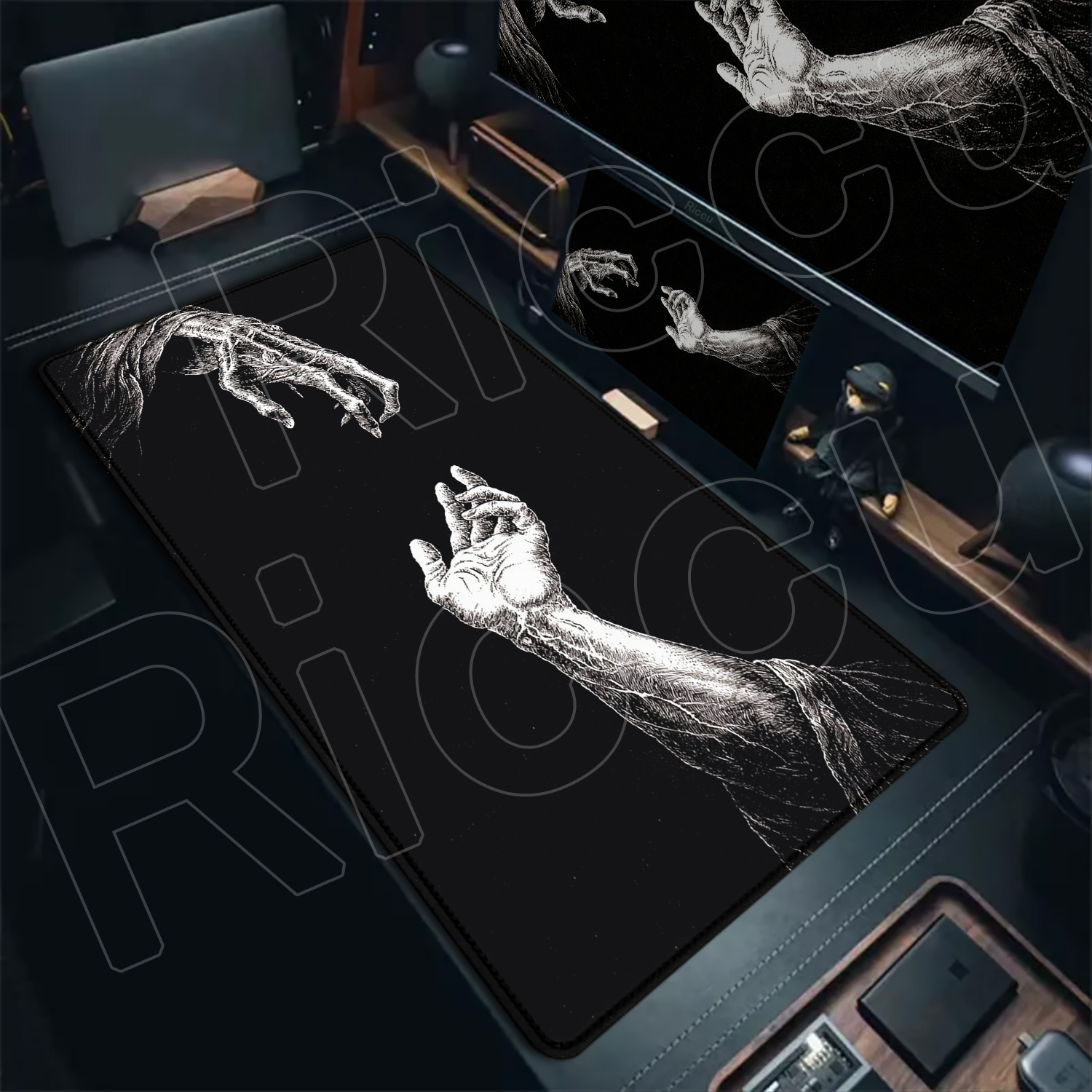 HD Large Black White XXL Gothi - đánh giá và giá Gaming Hand Accessories