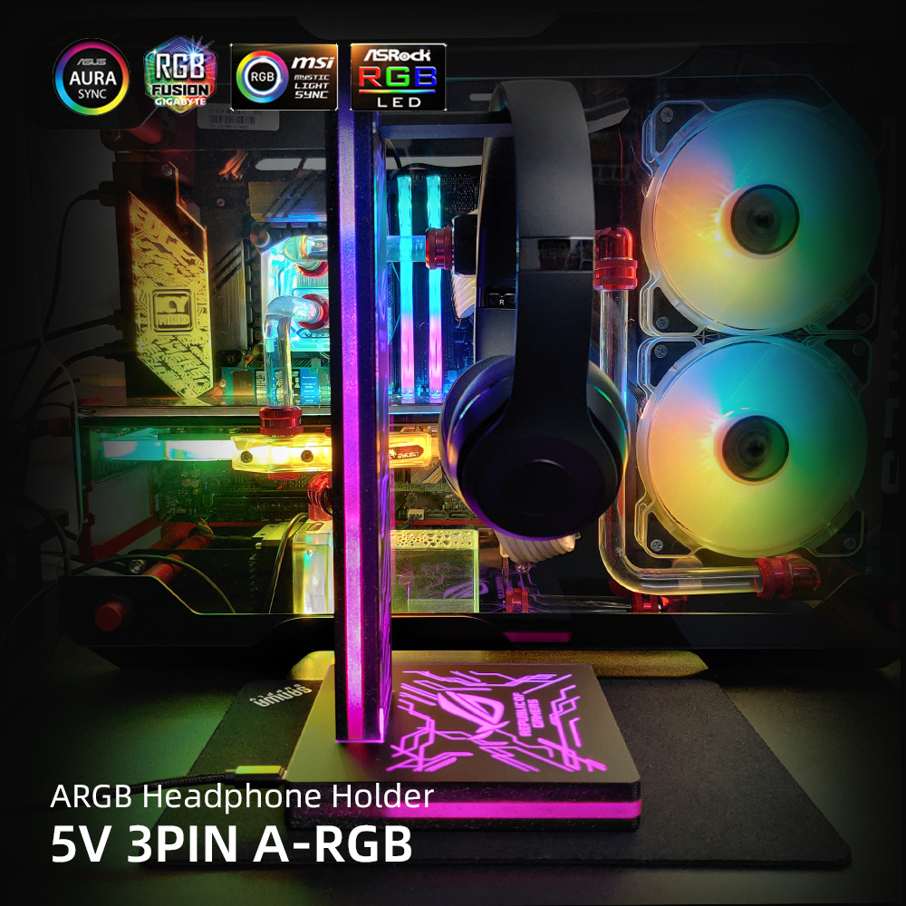 ARGB Headphone Holder PC Light - đánh giá và giá Headset Stand Rgb